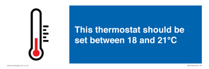 This thermostat should be set between 18 and 21°C